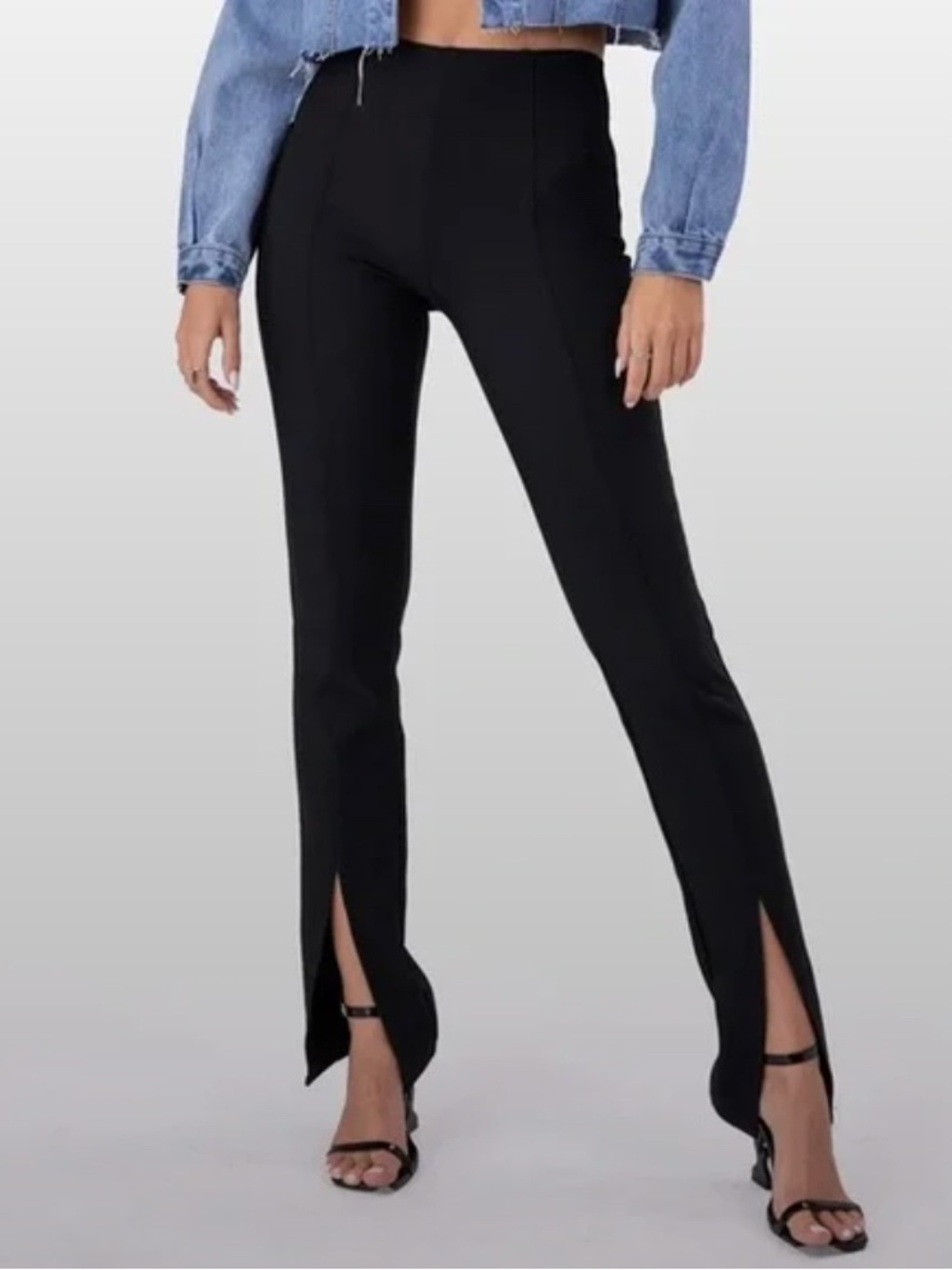 Adika black split high waisted Pants with Elastic Waist size small